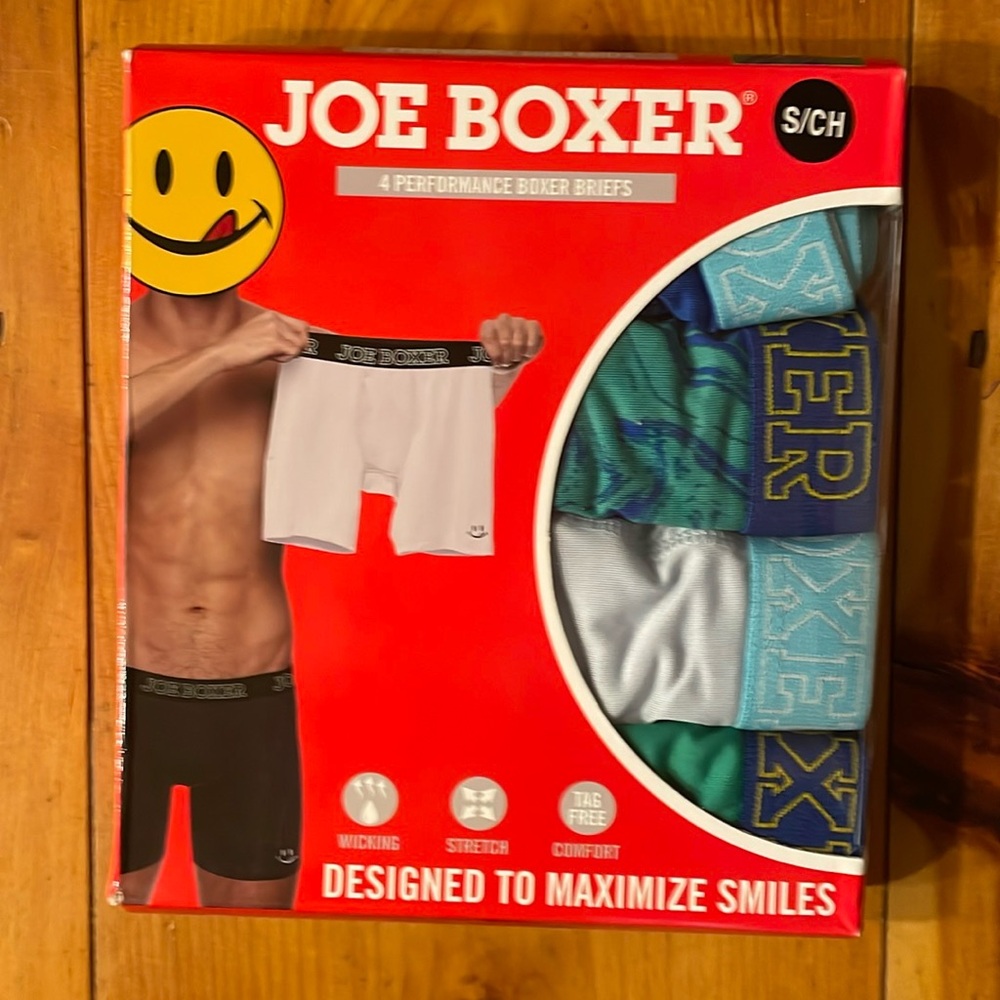 Joe Boxer Briefs 4 poly performance stretch briefs small 28 to 30” waist